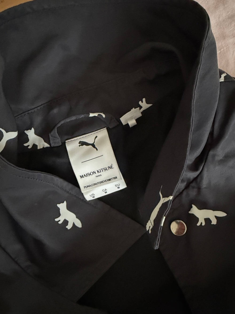 Maison Kitsune Paris x Puma collab nylon track jacket lined
